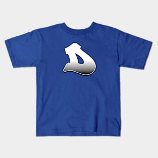 Letter D - White / Grey fade Kids T-Shirt